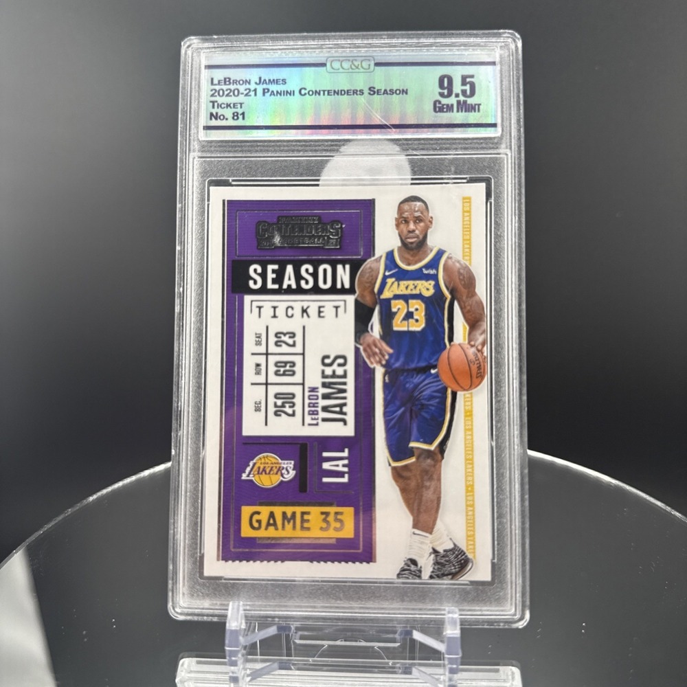 2020 Panini Contenders Basketball Season‎ Ticket Lebron James Graded 9.5